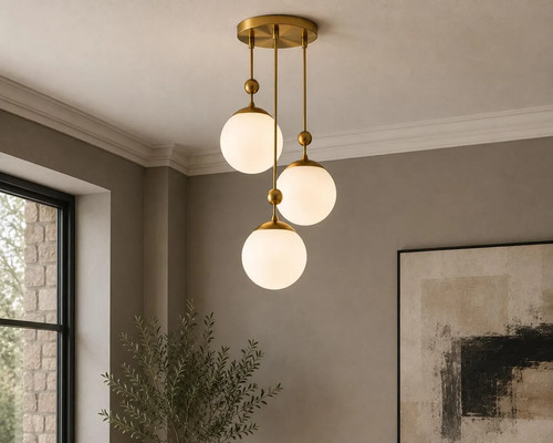 Lampadario globo ottone - globo, in