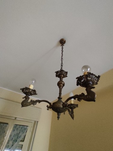 Lampadario vintage ottone - lampadario, in