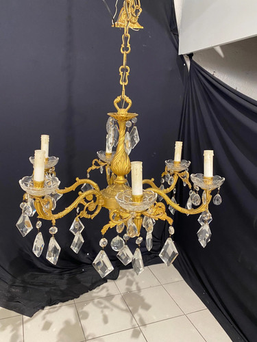 Lampadario vintage ottone a - lampadario,