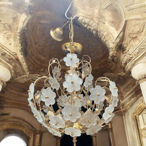 Lampadario vintage fiorito - lampadario,