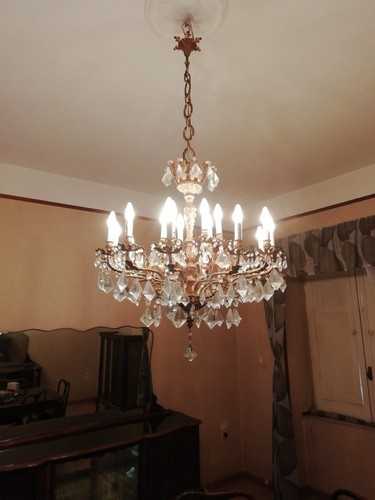 Lampadario classico ottone - lampadario,