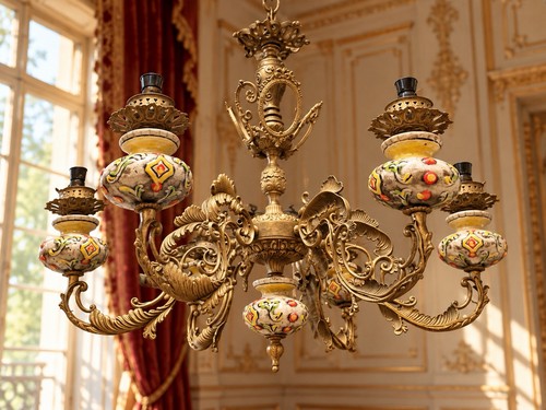 Lampadario vintage luci - 6, in