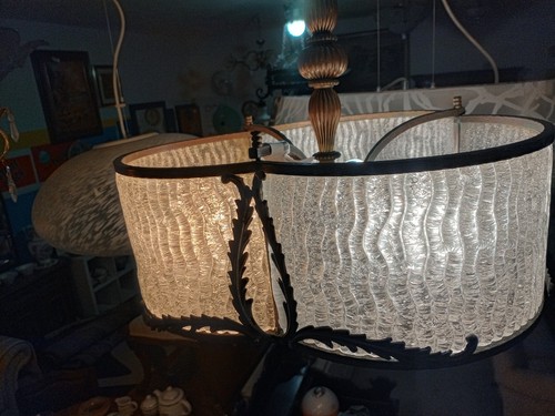 Antico lampadario ottone - in,