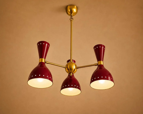 Lampadario sputnik ottone - lampadario,