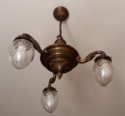 Lampadario art déco ottone - lampadario, in