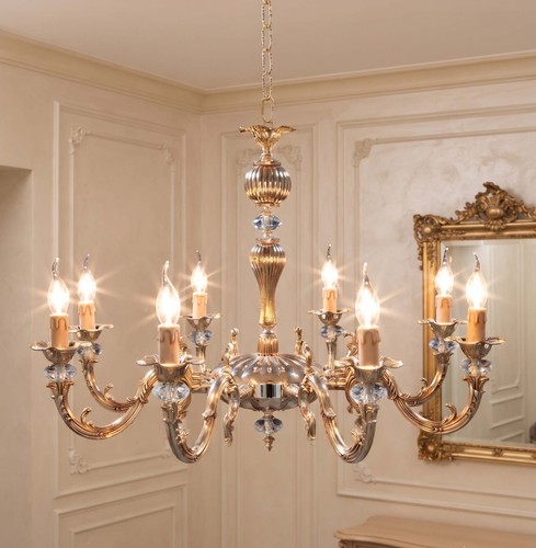 Lampadario classico ottone - lampadario, in