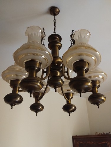 Lampadario ottone vintage - ottone,