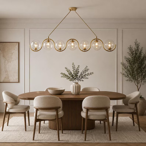Lampadario onda ottone - a,
