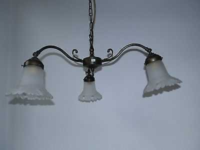 Lampadario liberty ottone - lampadario,