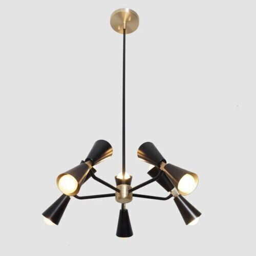 Lampadario moderno nero atomic - lampadario,