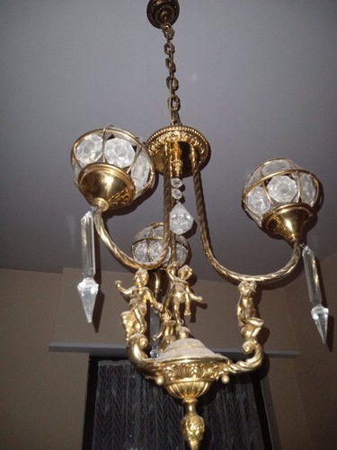 Lampadario ottone tre - in,