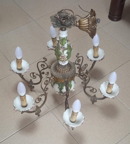 Lampadario sei bracci luci - , art