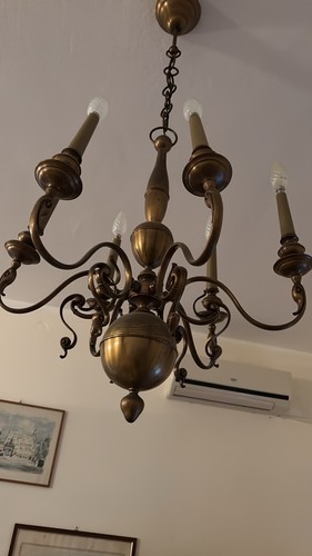 Lampadario vintage ottone - in, 6