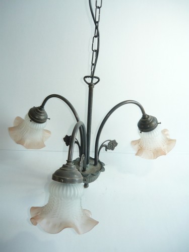 Lampadario liberty ottone - lampadario, in